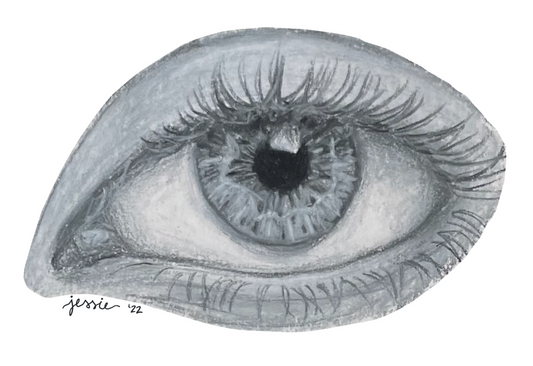 Charcoal Eye Drawing Keychain