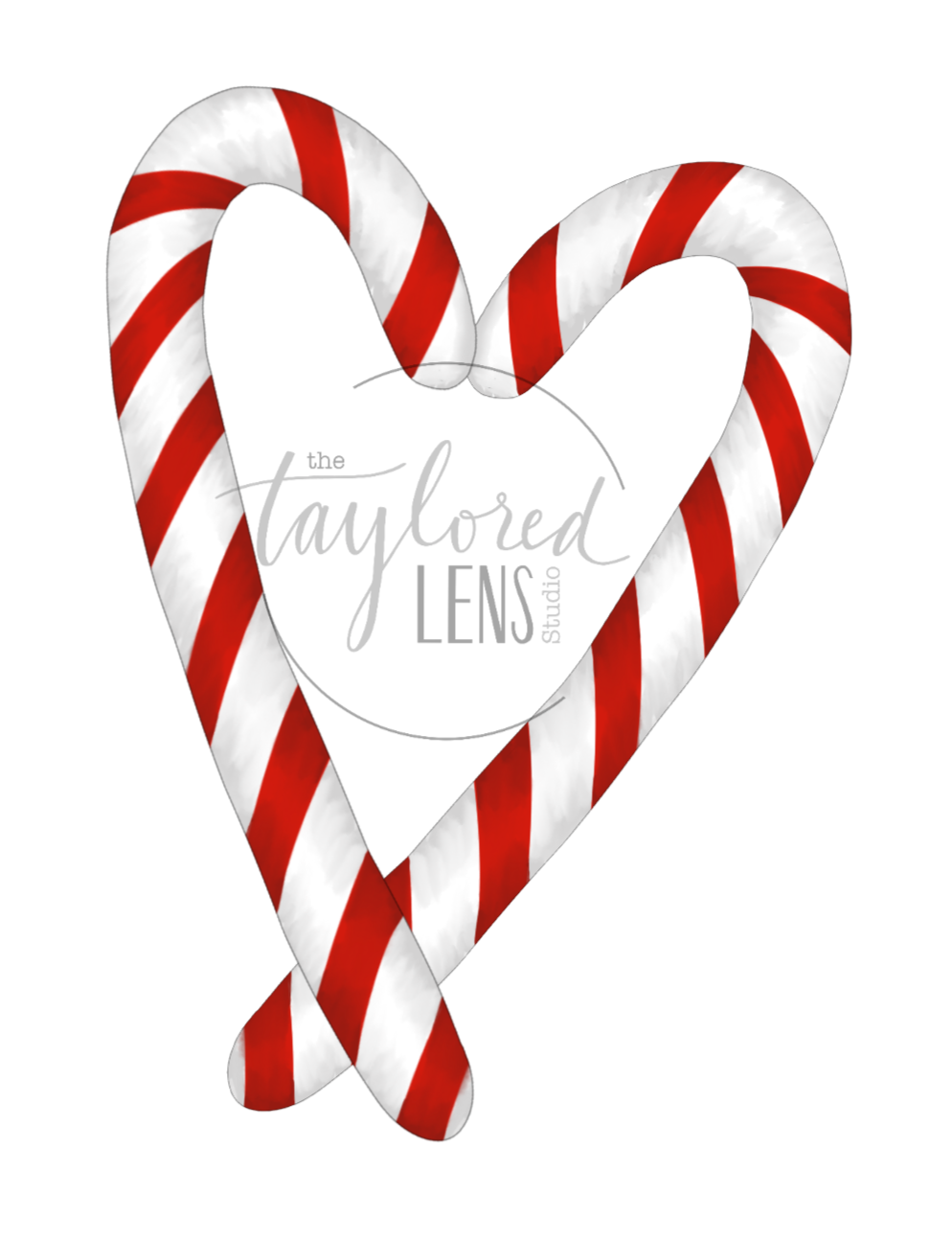 Candy Cane Heart Sticker