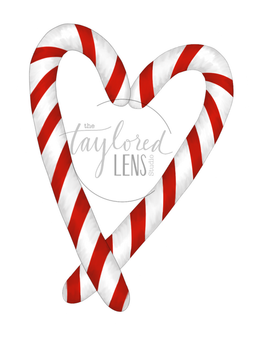 Candy Cane Heart Sticker