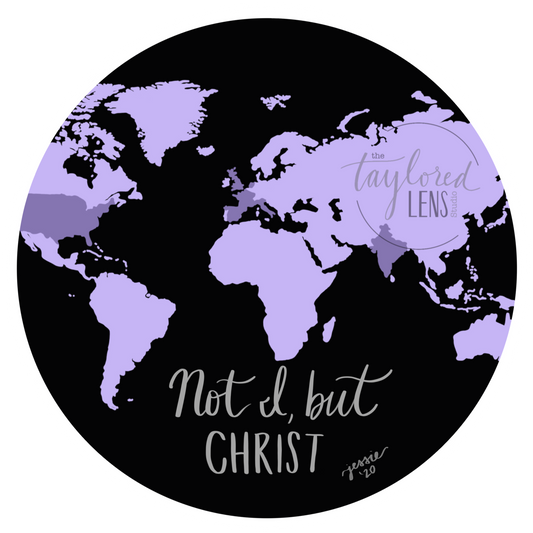 Not I, but Christ World Map Sticker