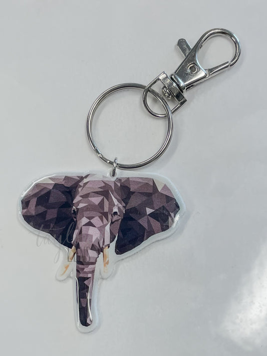 Elephant Low Poly Keychain