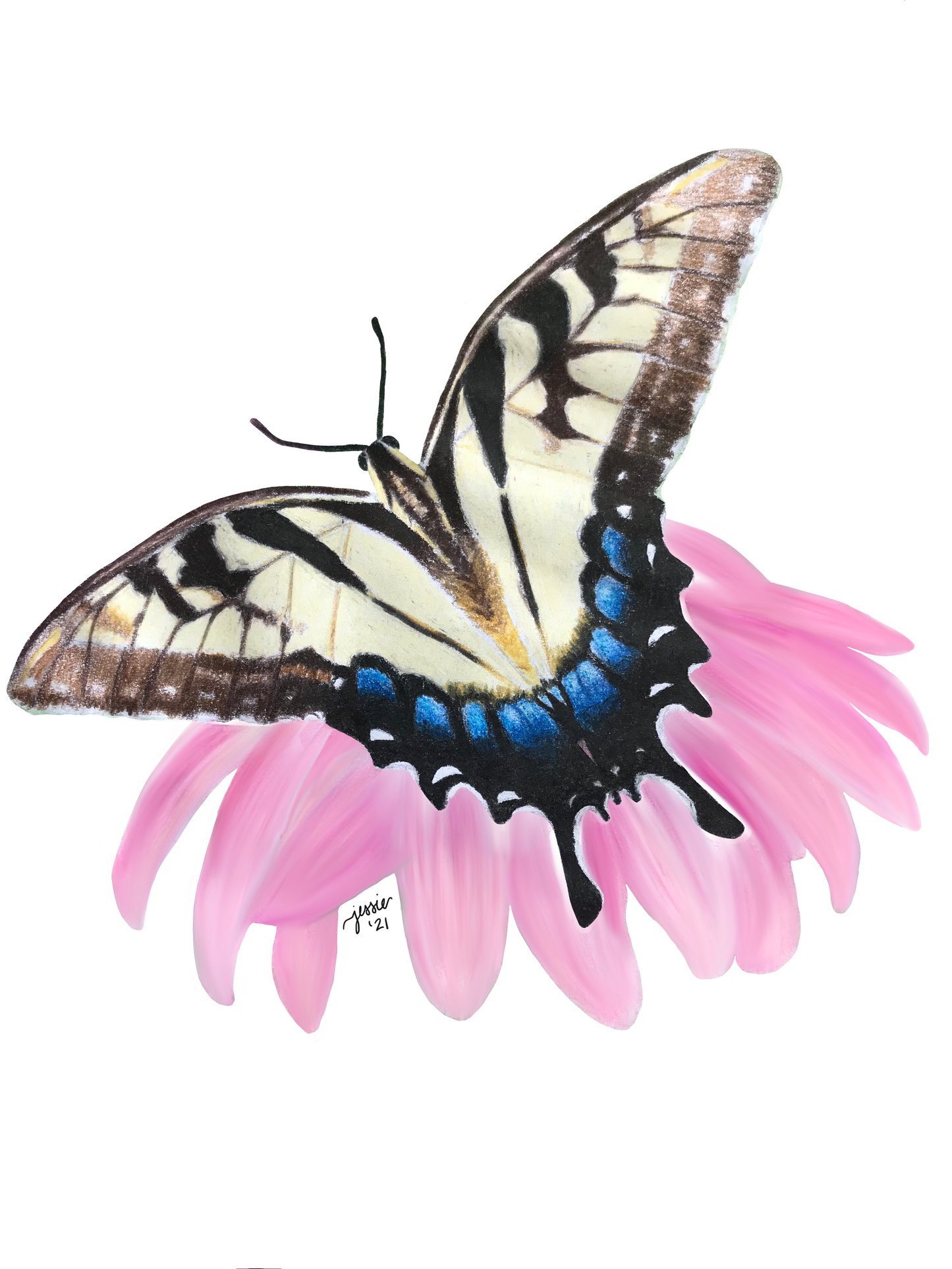 Butterfly on Flower Sticker