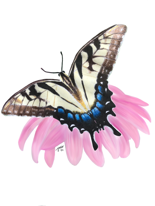 Butterfly on Flower Sticker