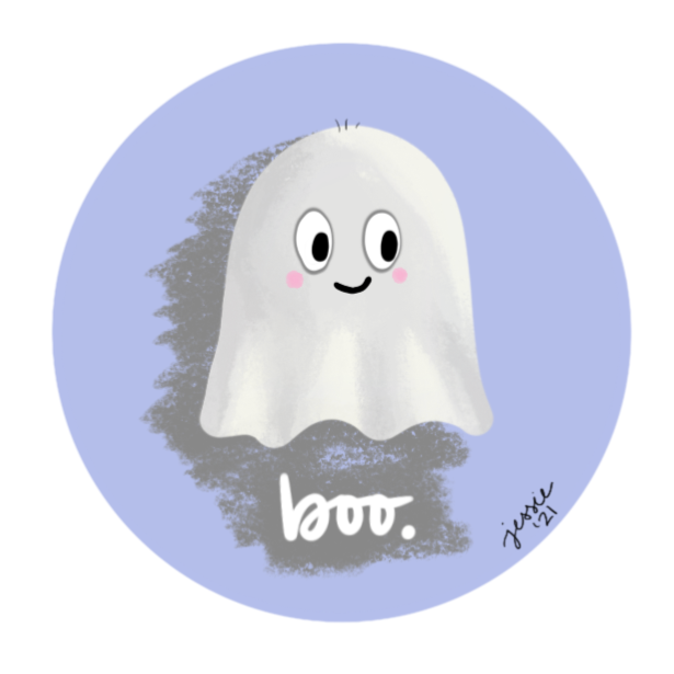 boo. Ghost Sticker