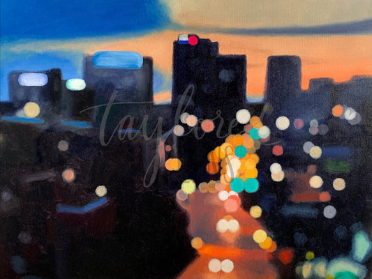 Cityscape at Night Print 11x14