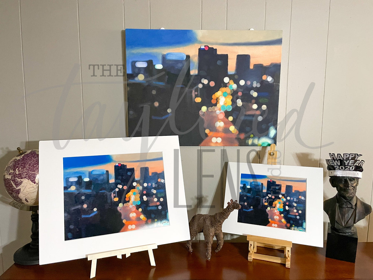 Cityscape at Night Print 8x10